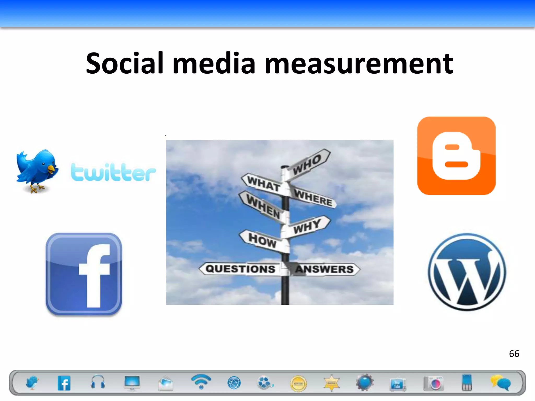 Social media measurement




                           66
 