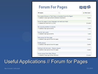 Useful Applications // Forum for Pages
 