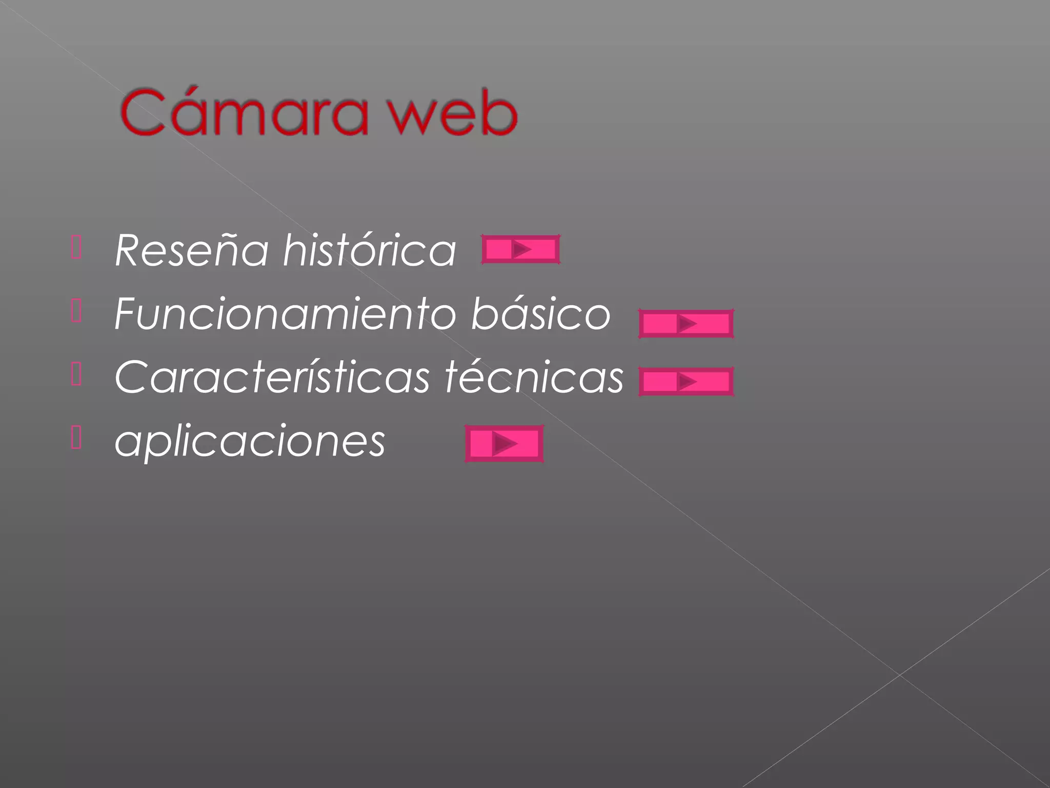  Reseña histórica 
 Funcionamiento básico 
 Características técnicas 
 aplicaciones 
 