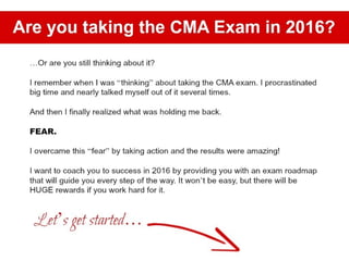 2018 CMA Exam Roadmap to Success