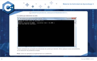 Semana 4-Conceptualización del lenguaje de programación C++ | PDF