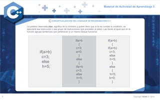Semana 4-Conceptualización del lenguaje de programación C++ | PDF
