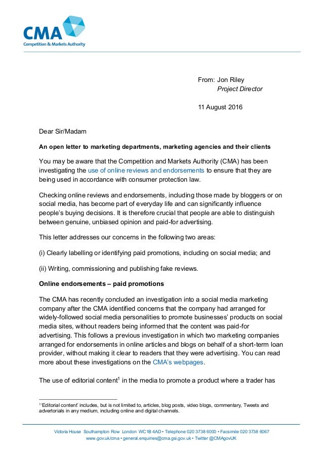 CMA UK an open letter to marketing departments marketing agencies and… CMA UK an open letter to marketing departments marketing agencies and…