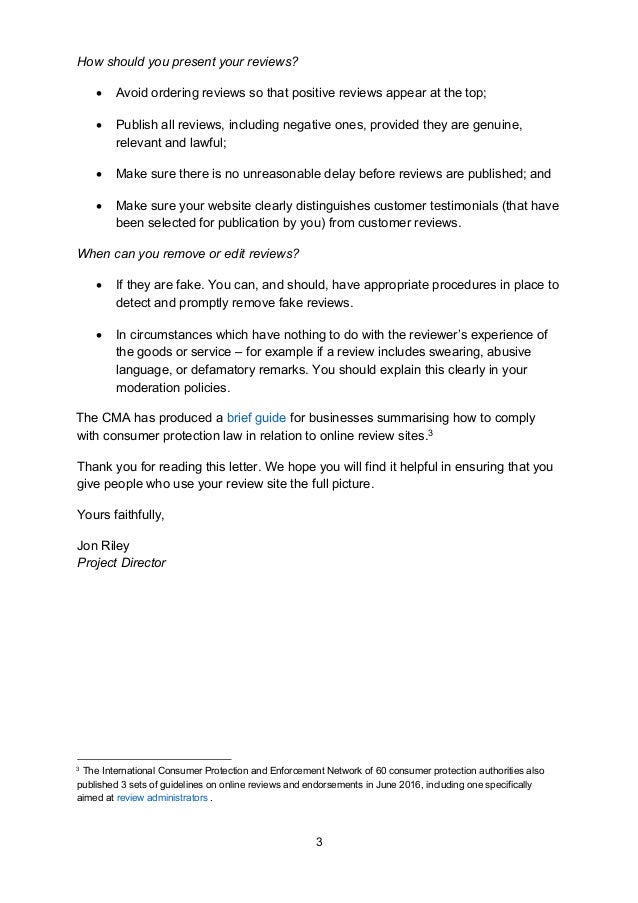 positive up letter cma uk open letter to retailers about reviews positive up letter cma uk open letter to retailers about reviews