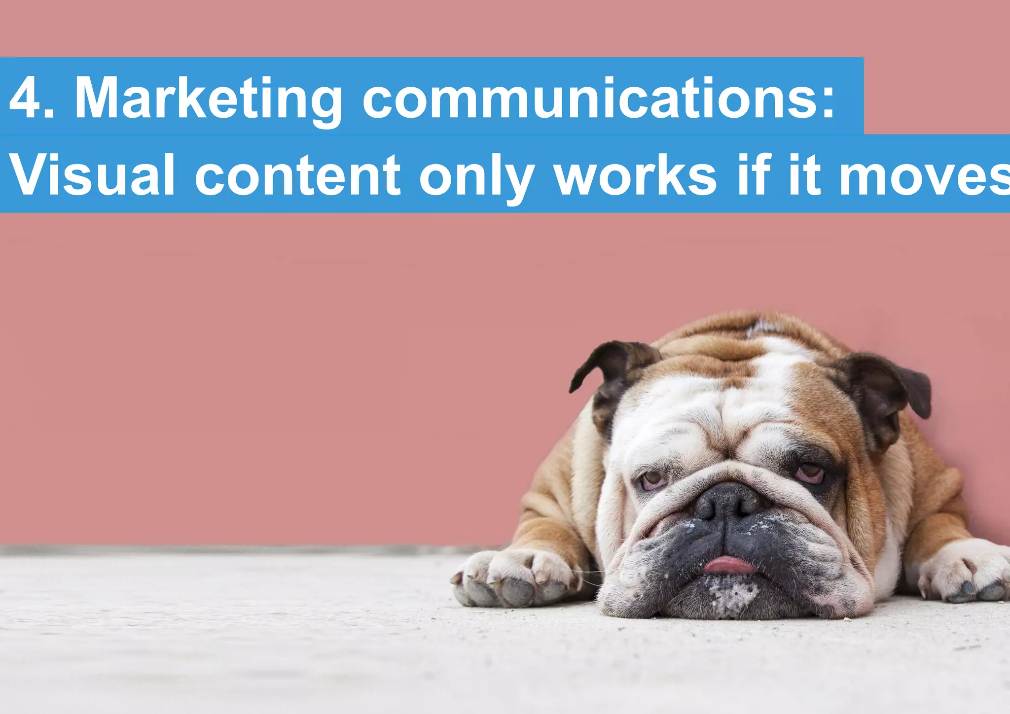 4. Marketing communications:
Visual content only works if it moves
 