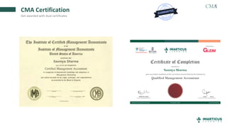 CMA Certification
Get awarded with dual certificates
 