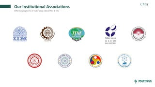 Our Institutional Associations
Offering programs of India’s top rated IIMs & IITs
 