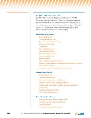 Construction Leads Guide: Lead Generation Best Practices | PDF