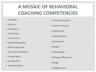 Behavioral Coaching-What is It? | PPTX