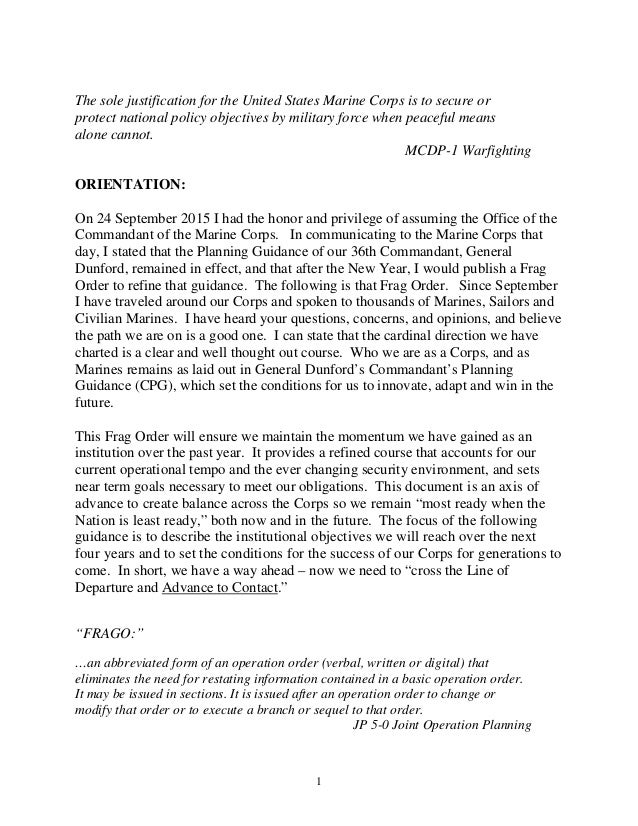 Updated Commandant USMC Planning Guidance