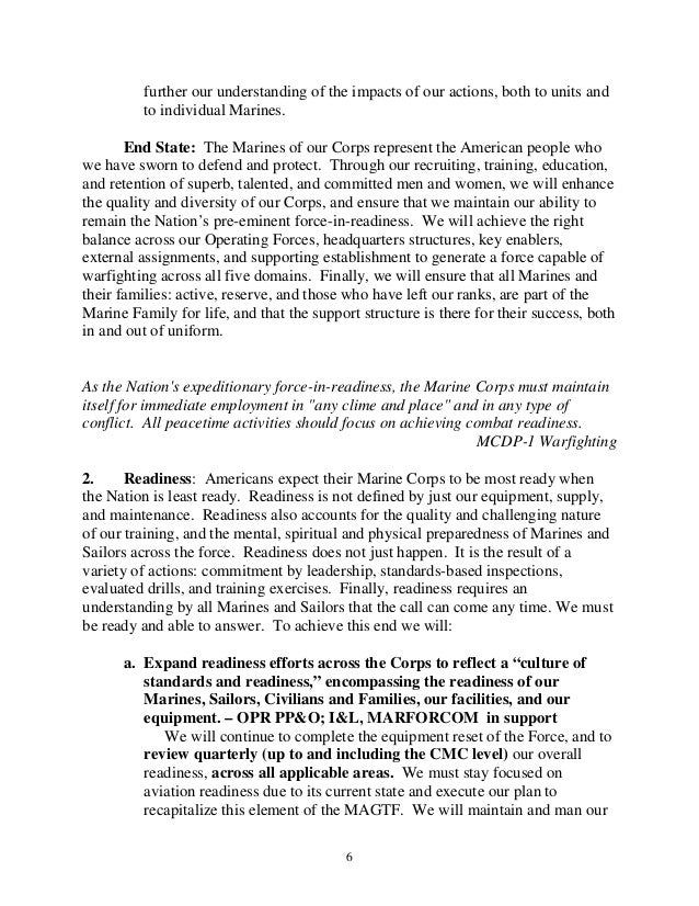 Updated Commandant USMC Planning Guidance