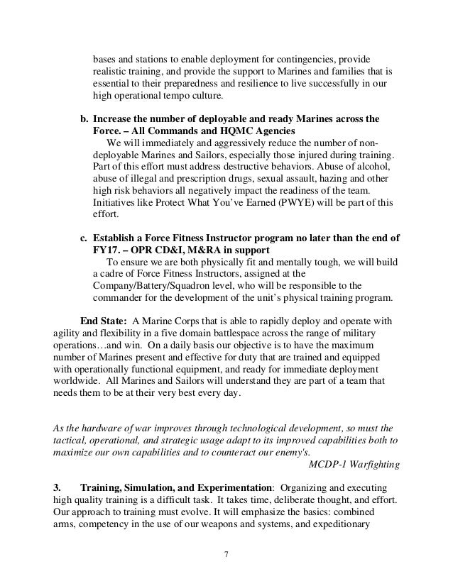Updated Commandant USMC Planning Guidance