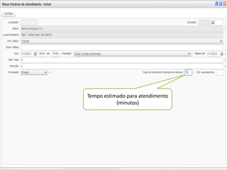 Tempo estimado para atendimento
           (minutos)
 