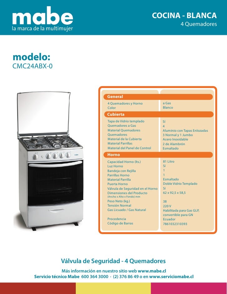 Cocina Mabe CMC24ABX-0