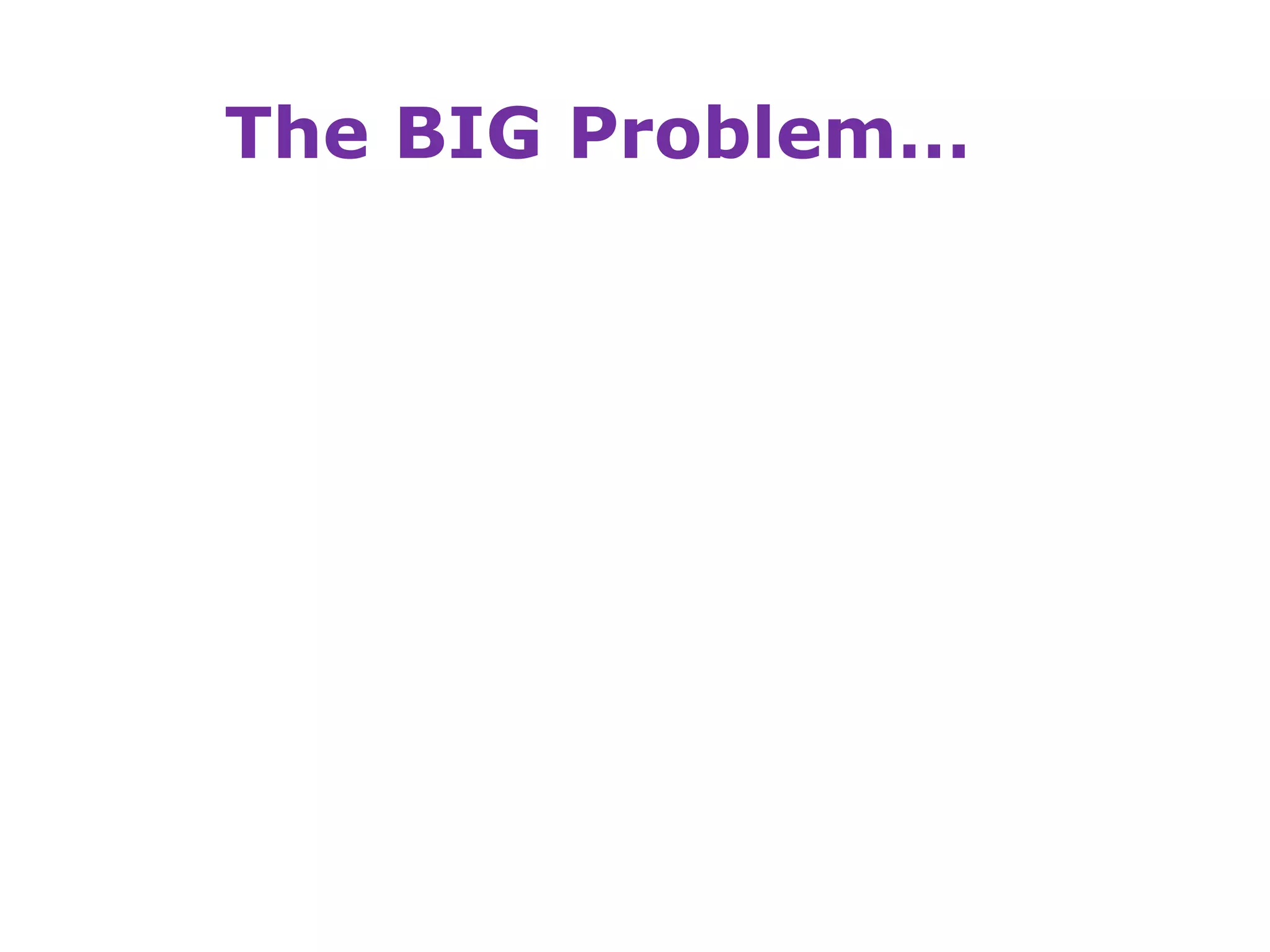 The BIG Problem…
 