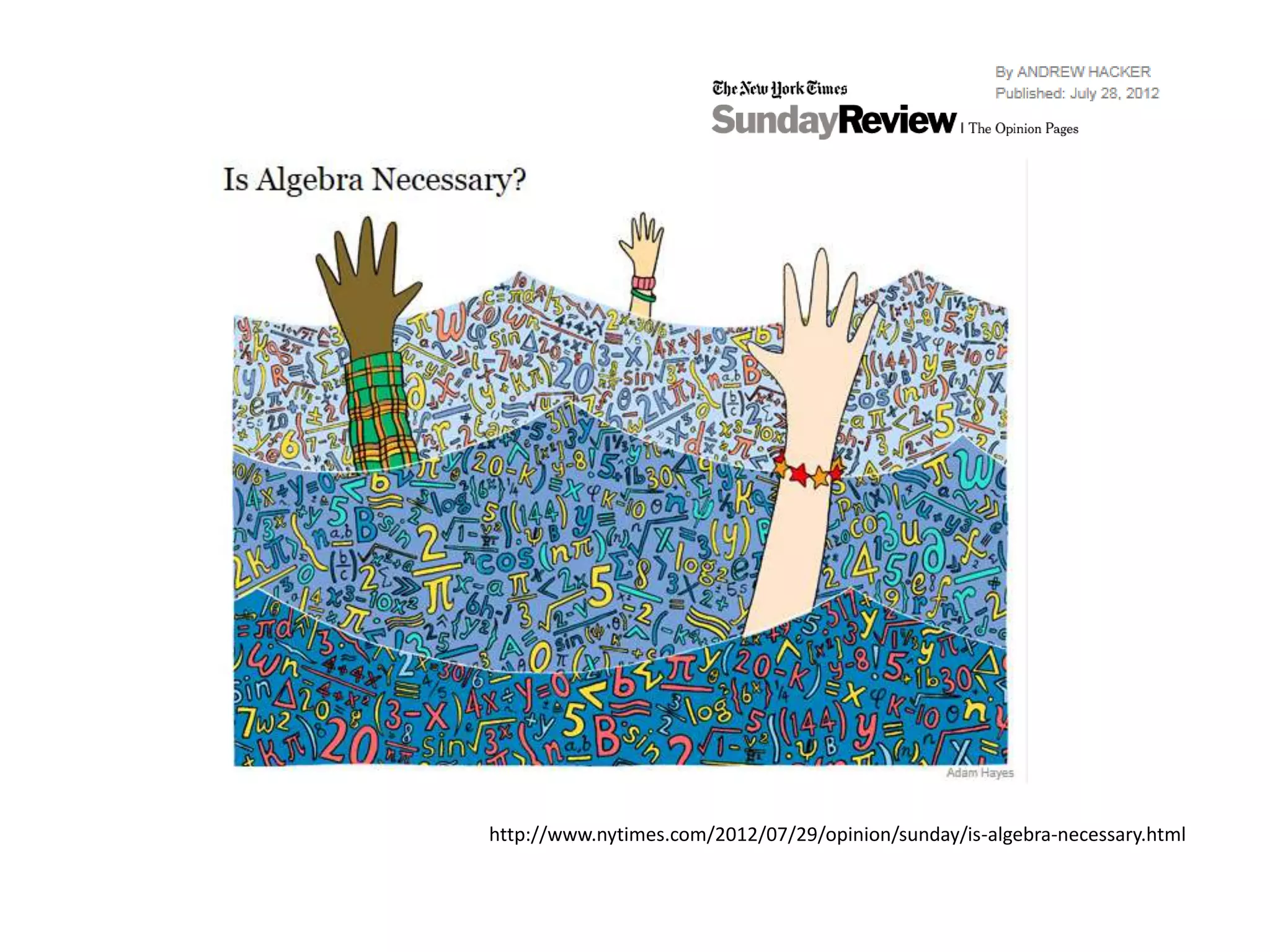 http://www.nytimes.com/2012/07/29/opinion/sunday/is-algebra-necessary.html
 