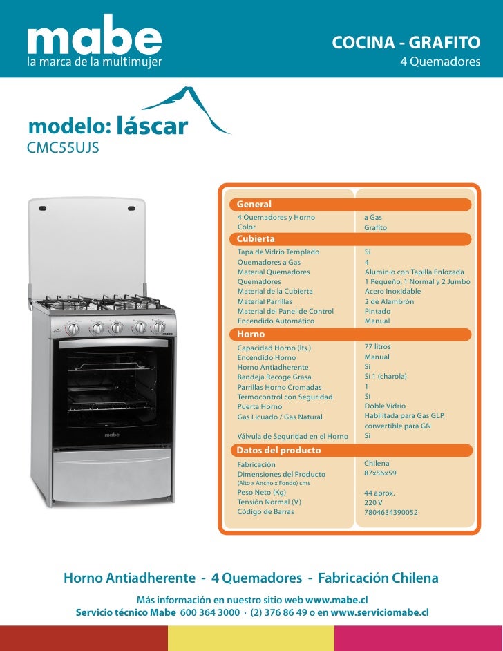 Cocina Mabe Láscar