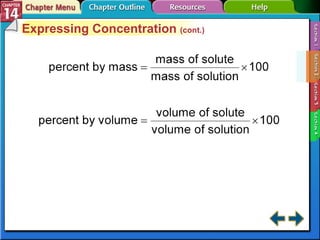 Section 14-2 Expressing Concentration  (cont.) 