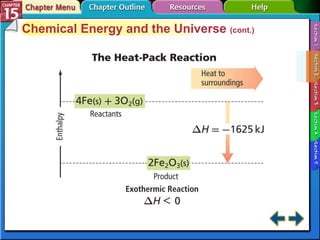 Section 15-2 Chemical Energy and the Universe  (cont.) 