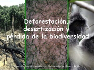 Deforestación,  desertización y  pérdida de la biodiversidad Esmeralda Barroso, Elena Herranz, Claudia Ledesma y Marcos Sanoja 