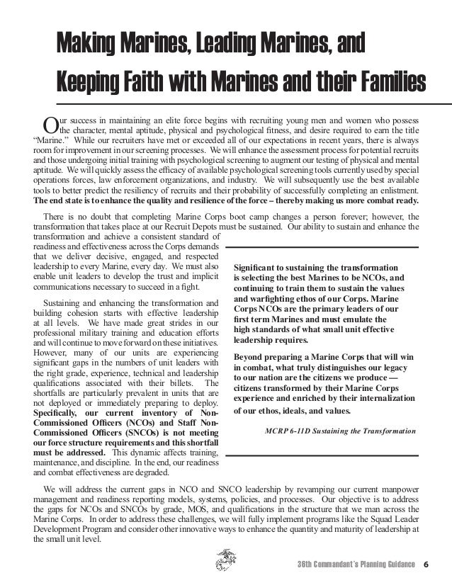 Commanant Marine Corps' Planning 2015 Planning Guidance