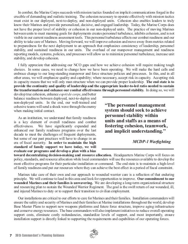 Commanant Marine Corps' Planning 2015 Planning Guidance