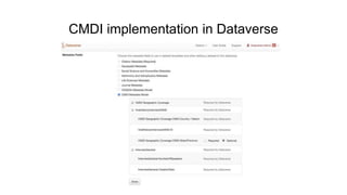 CMDI implementation in Dataverse
 