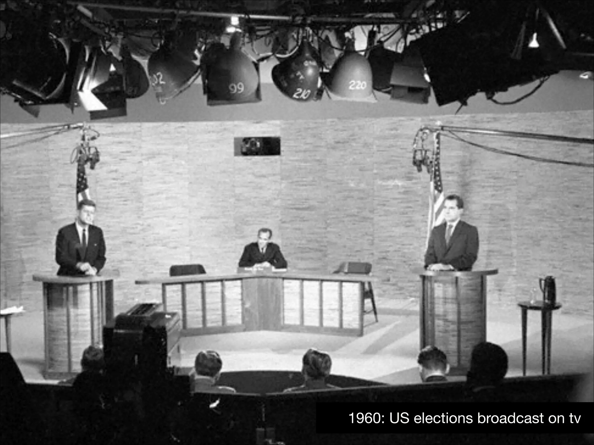 !35
1960: US elections broadcast on tv

 