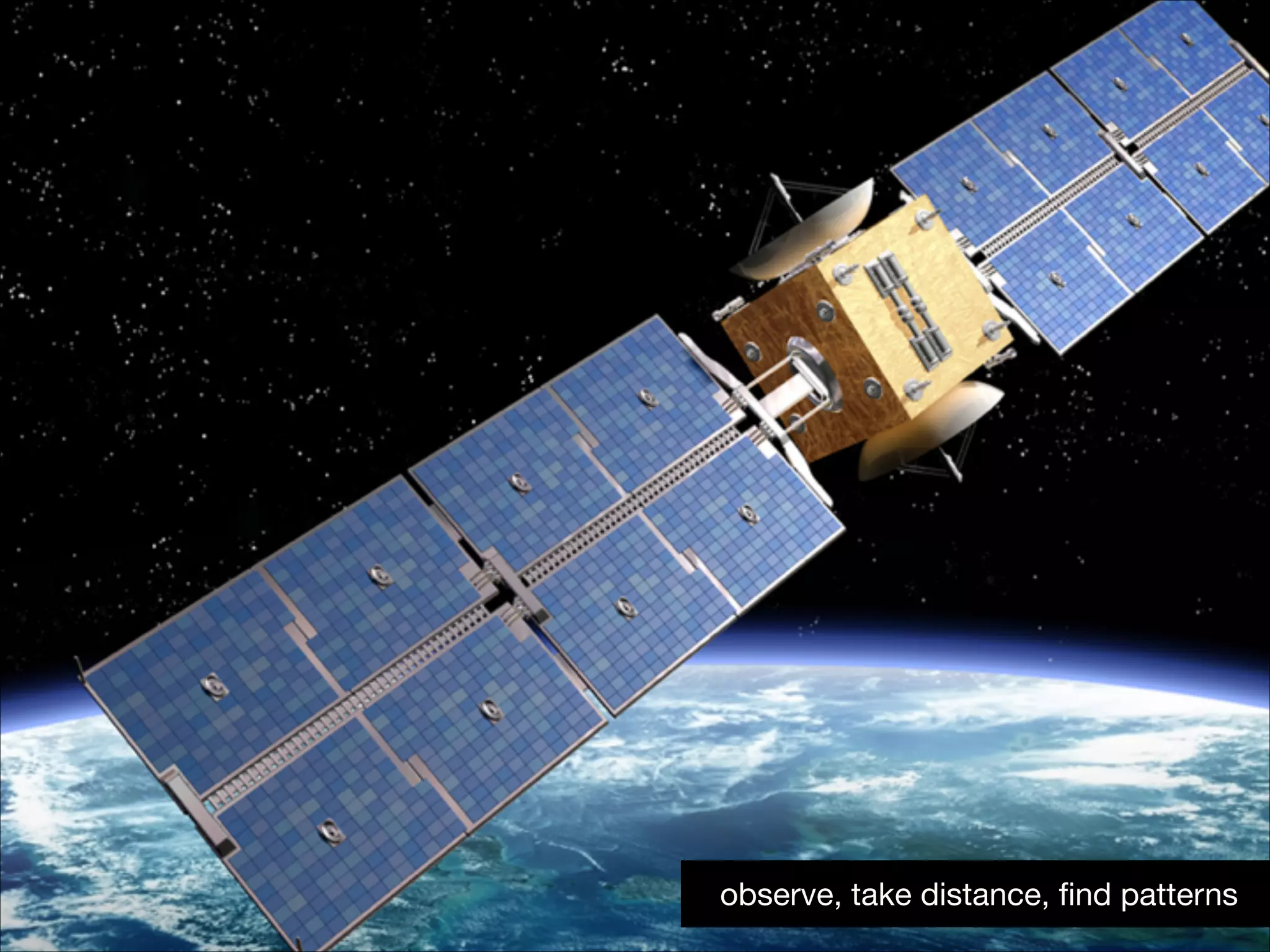 observe, take distance, ﬁnd patterns

 