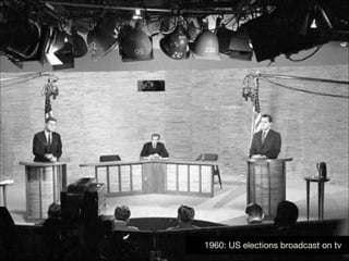 !35
1960: US elections broadcast on tv

 