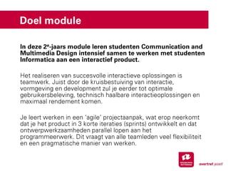 CMD/INF Multidisciplinair project jaar 2 - kickoff