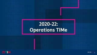 20
CMD 2020
2020-22:
Operations TIMe
 