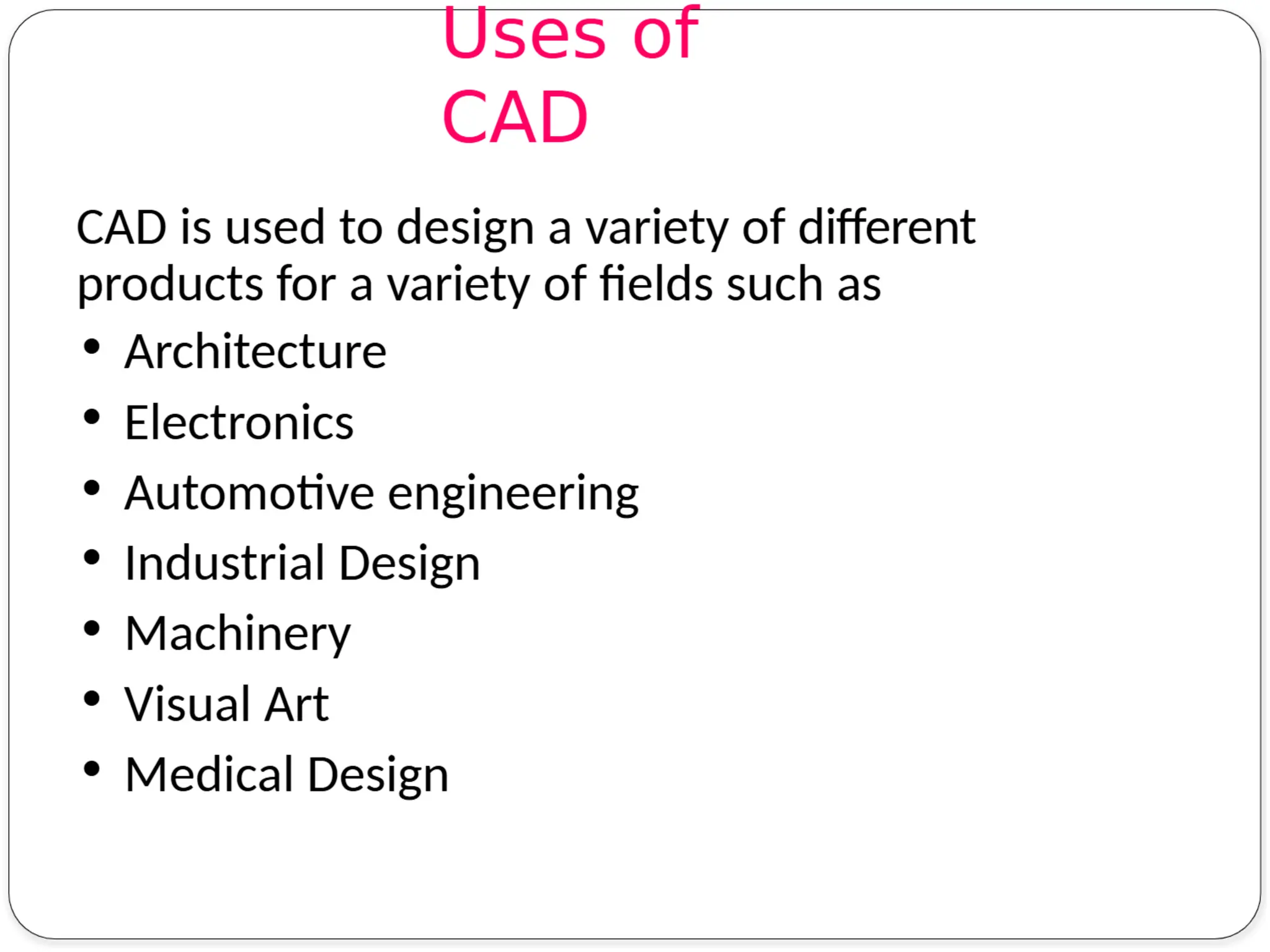 CME 372 Computer Aided Design Computer Aided Engineering unit 1