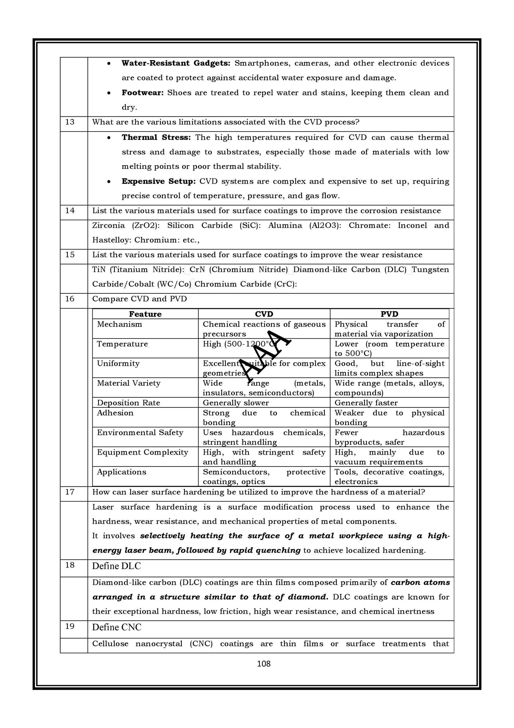 CME397 SURFACE ENGINEERING (ANNA UNIVERSITY REGULATION 2021) FULL NOTES