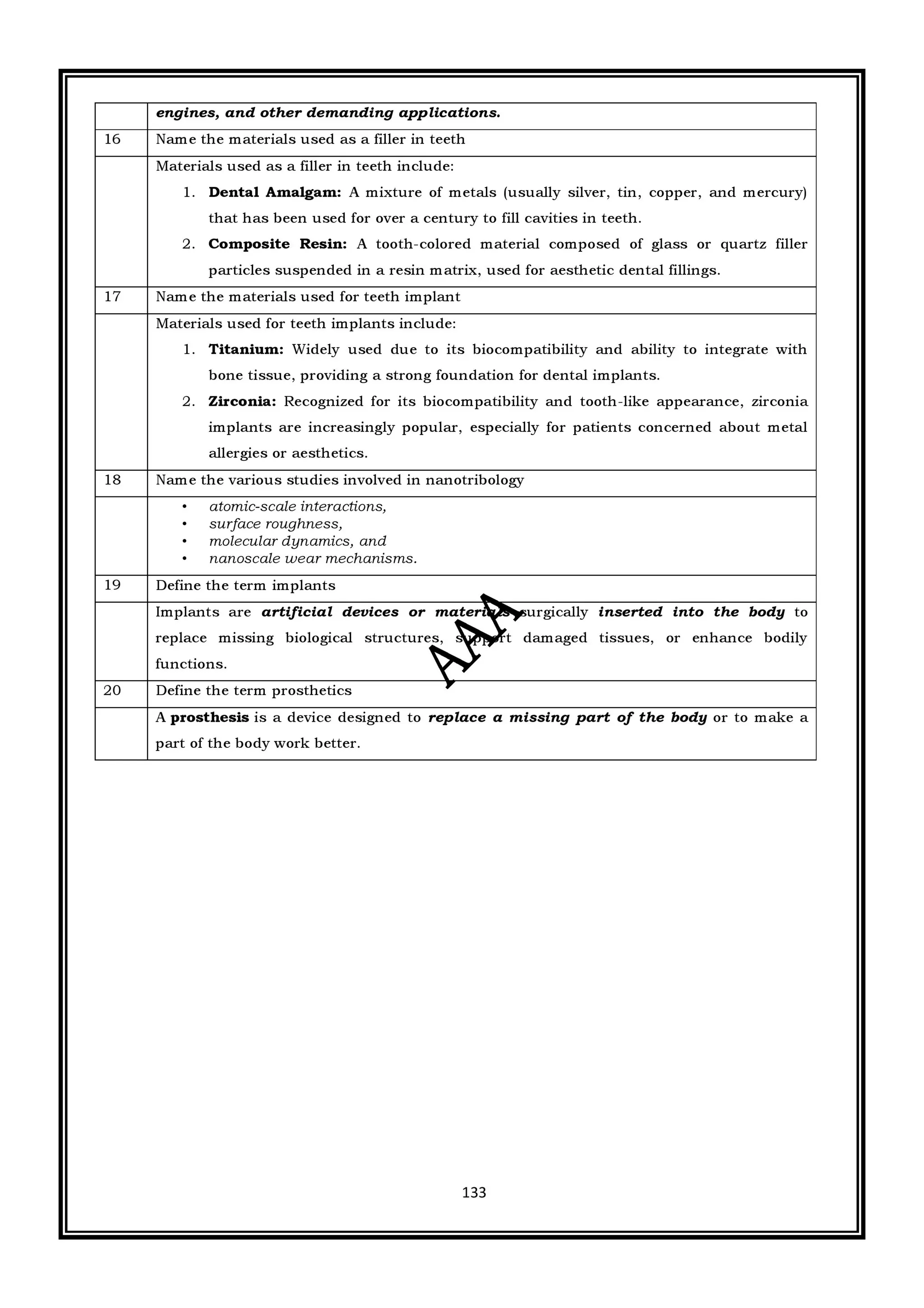 CME397 SURFACE ENGINEERING (ANNA UNIVERSITY REGULATION 2021) FULL NOTES