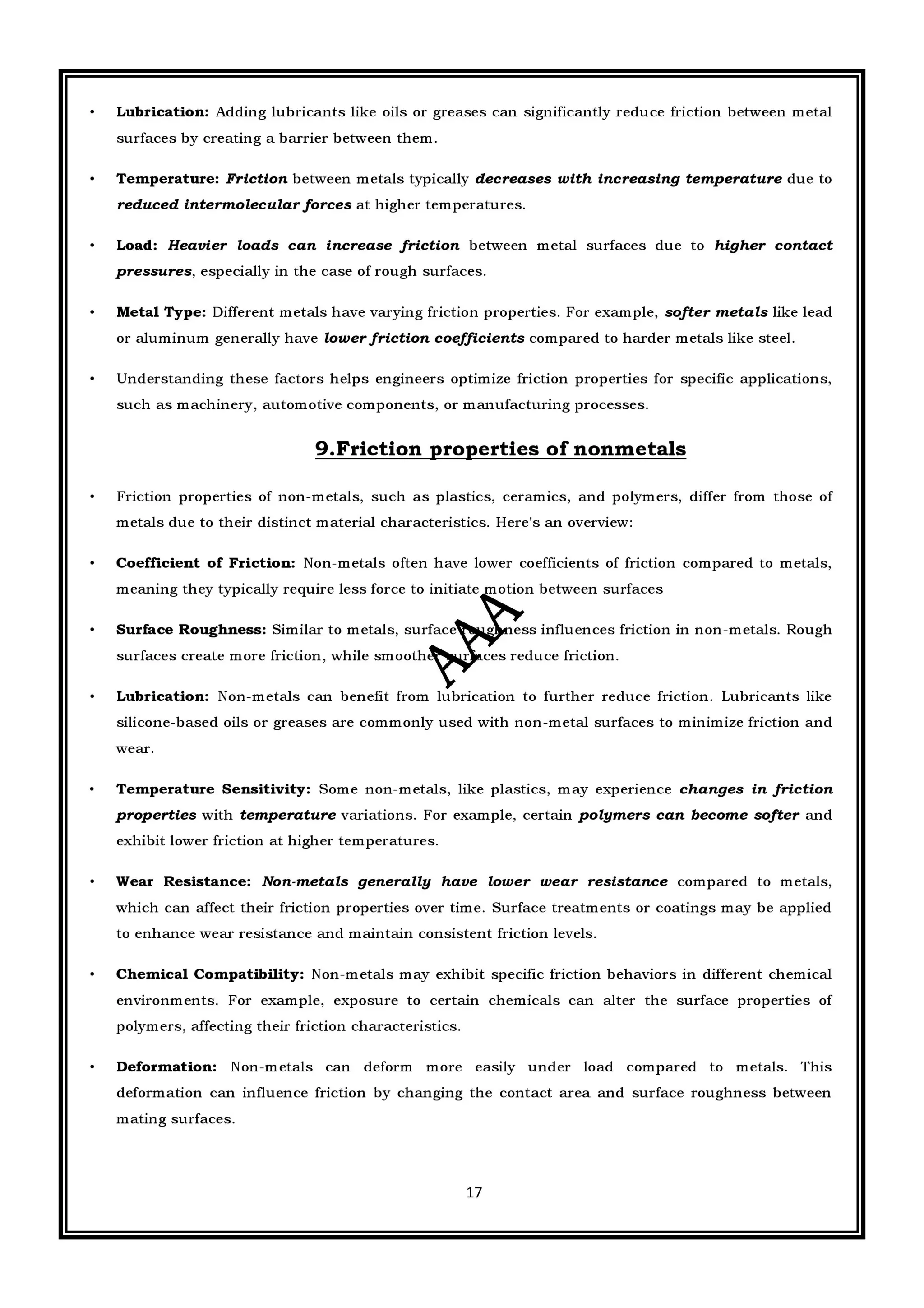 CME397 SURFACE ENGINEERING (ANNA UNIVERSITY REGULATION 2021) FULL NOTES