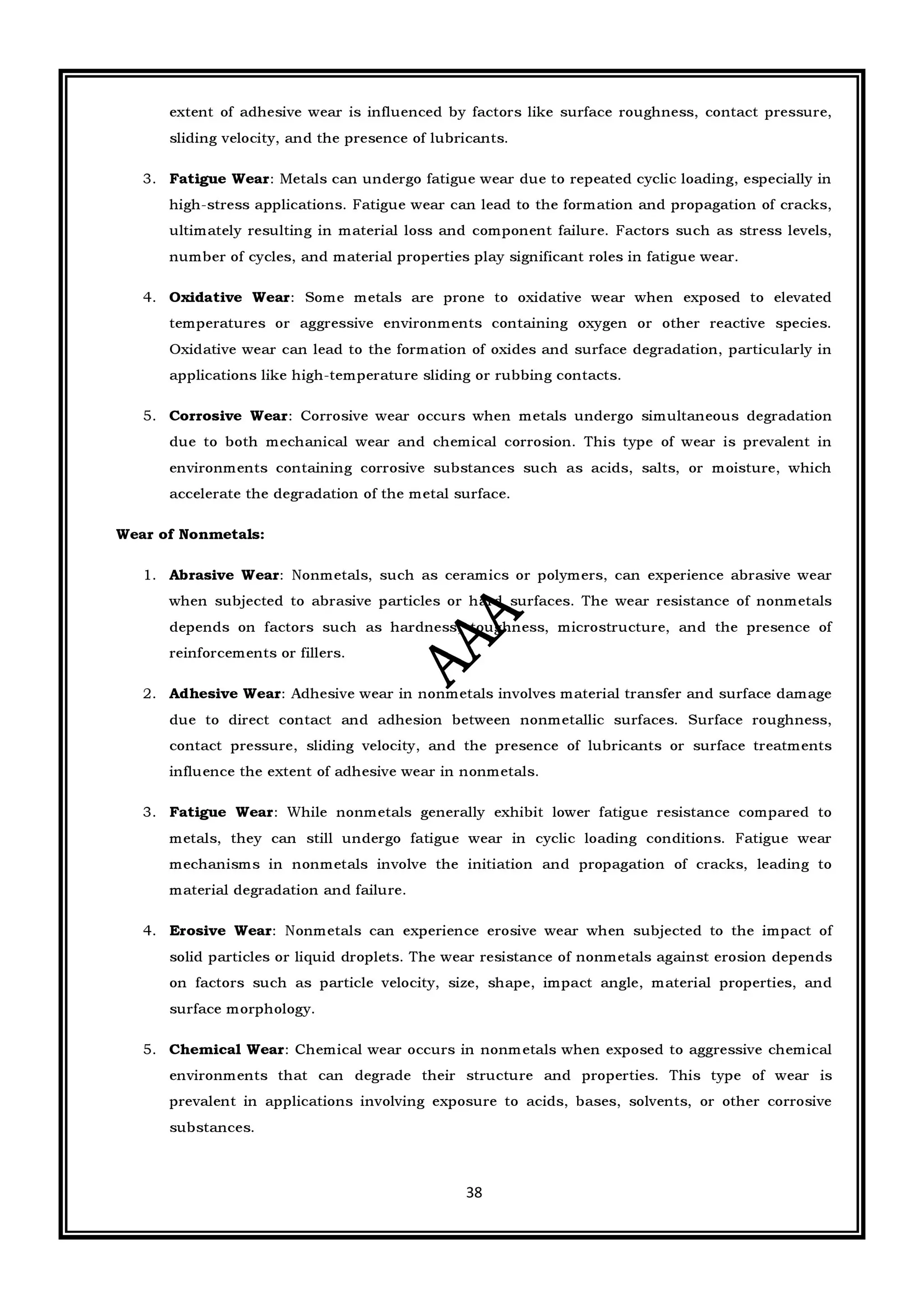 CME397 SURFACE ENGINEERING (ANNA UNIVERSITY REGULATION 2021) FULL NOTES