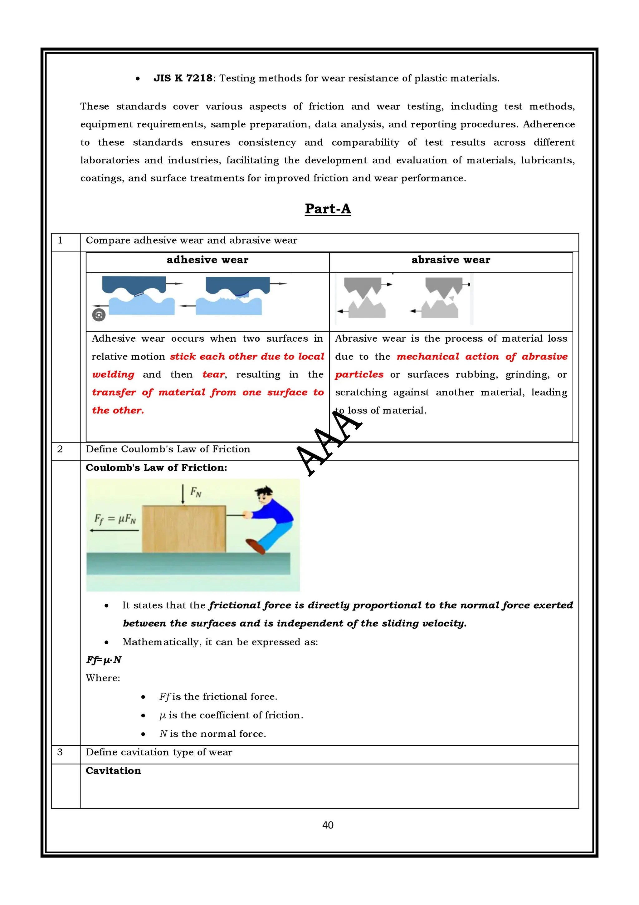 CME397 SURFACE ENGINEERING (ANNA UNIVERSITY REGULATION 2021) FULL NOTES