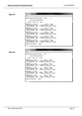 Dynamic analyses of a cantilever be
eam

A.A. 2012/2013

Figure 31

Figure 32

Rome, November 2013

Pag. 24

 