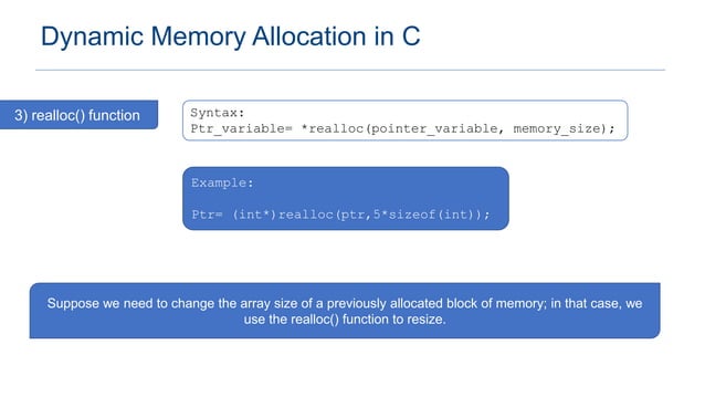 Dynamic Memory Allocation In C | PPTX | Programming Languages | Computing