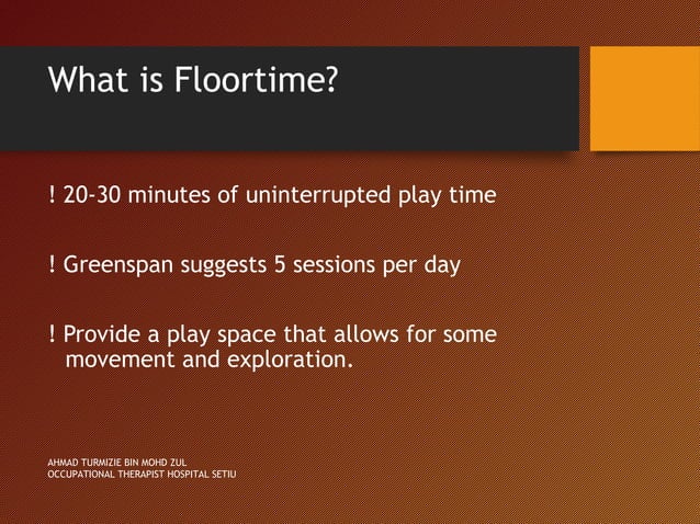 Floortime DIR in Occupational Therapy Management | PPT