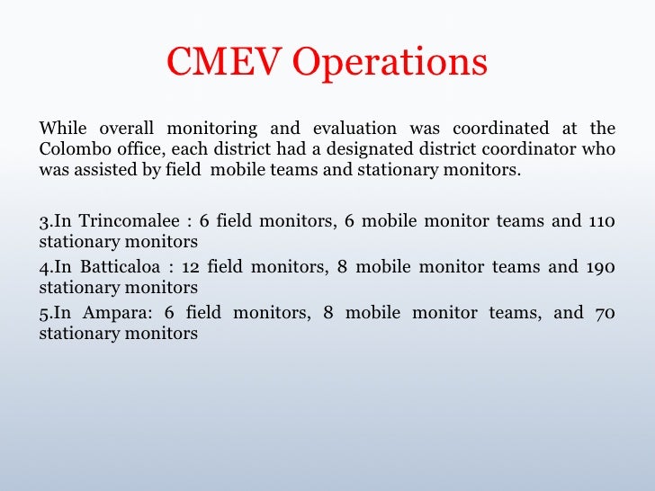 CMEV - Interim Report of Eastern Provincial Council Elections - May 2008 Slide 3