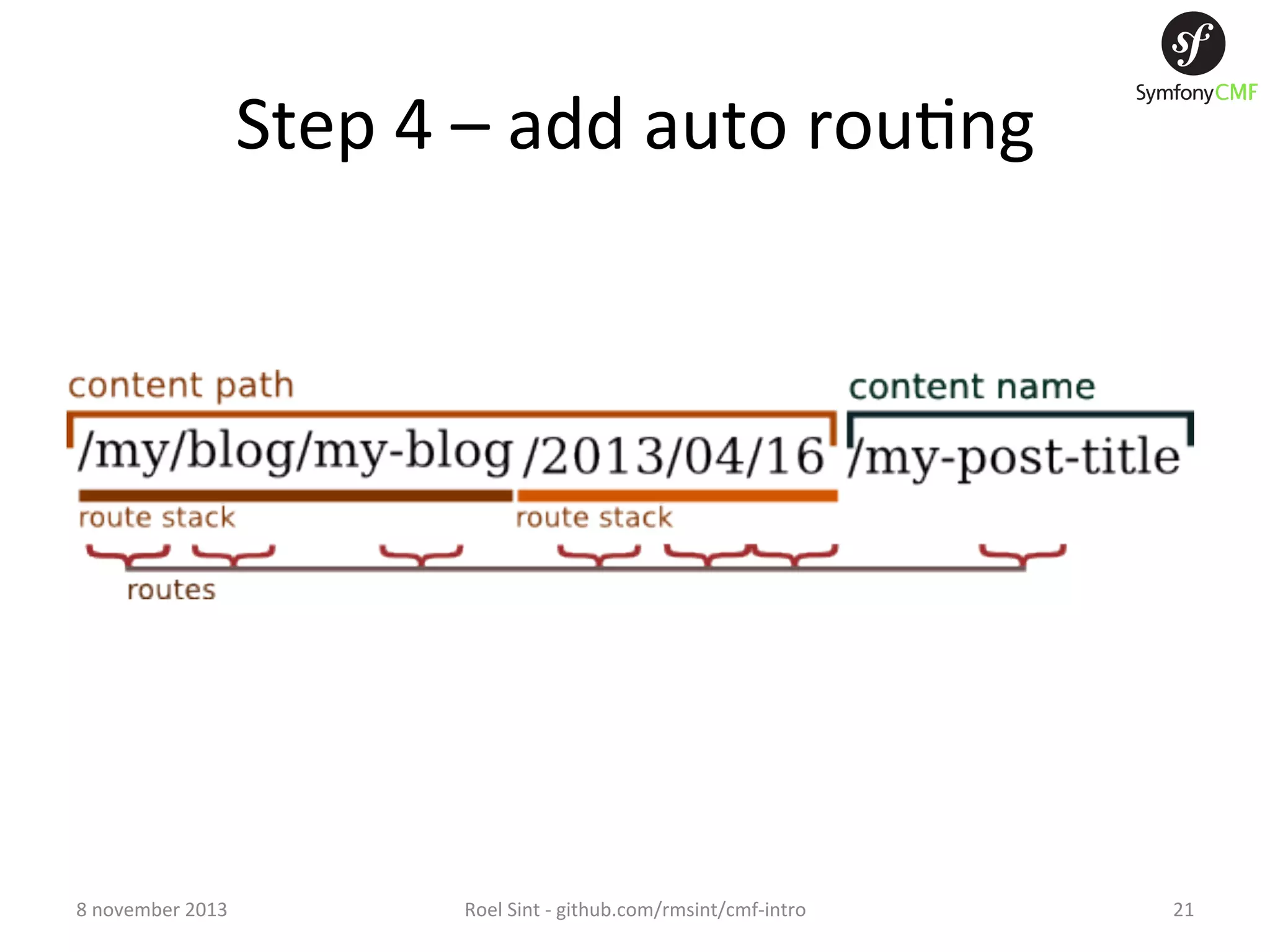 Step  4  –  add  auto  rou+ng   8  november  2013   Roel  Sint  -­‐  github.com/rmsint/cmf-­‐intro   21   
