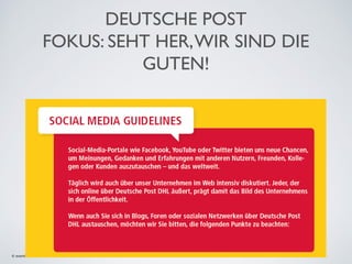 DEUTSCHE POST
FOKUS: SEHT HER, WIR SIND DIE
GUTEN!

© exantis

D.I. Thomas Broessler

 