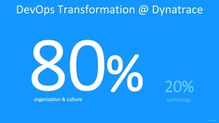 confidential
% 20%
organization & culture technology
DevOps Transformation @ Dynatrace
 