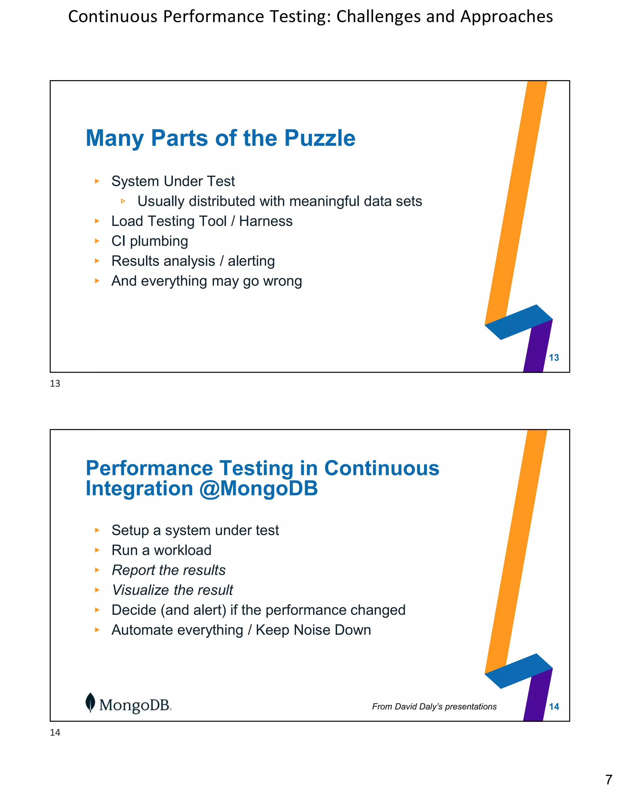 Continuous Performance Testing: Challenges and Approaches | PDF