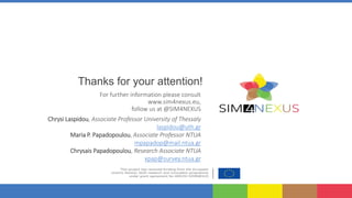 For further information please consult
www.sim4nexus.eu,
follow us at @SIM4NEXUS
Thanks for your attention!
Chrysi Laspido...