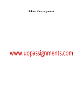 Submit the assignment.
 