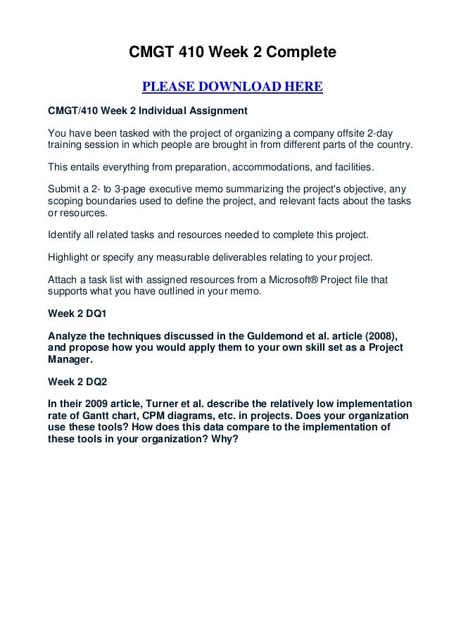 Cmgt 410 week 2 essay example 03 image