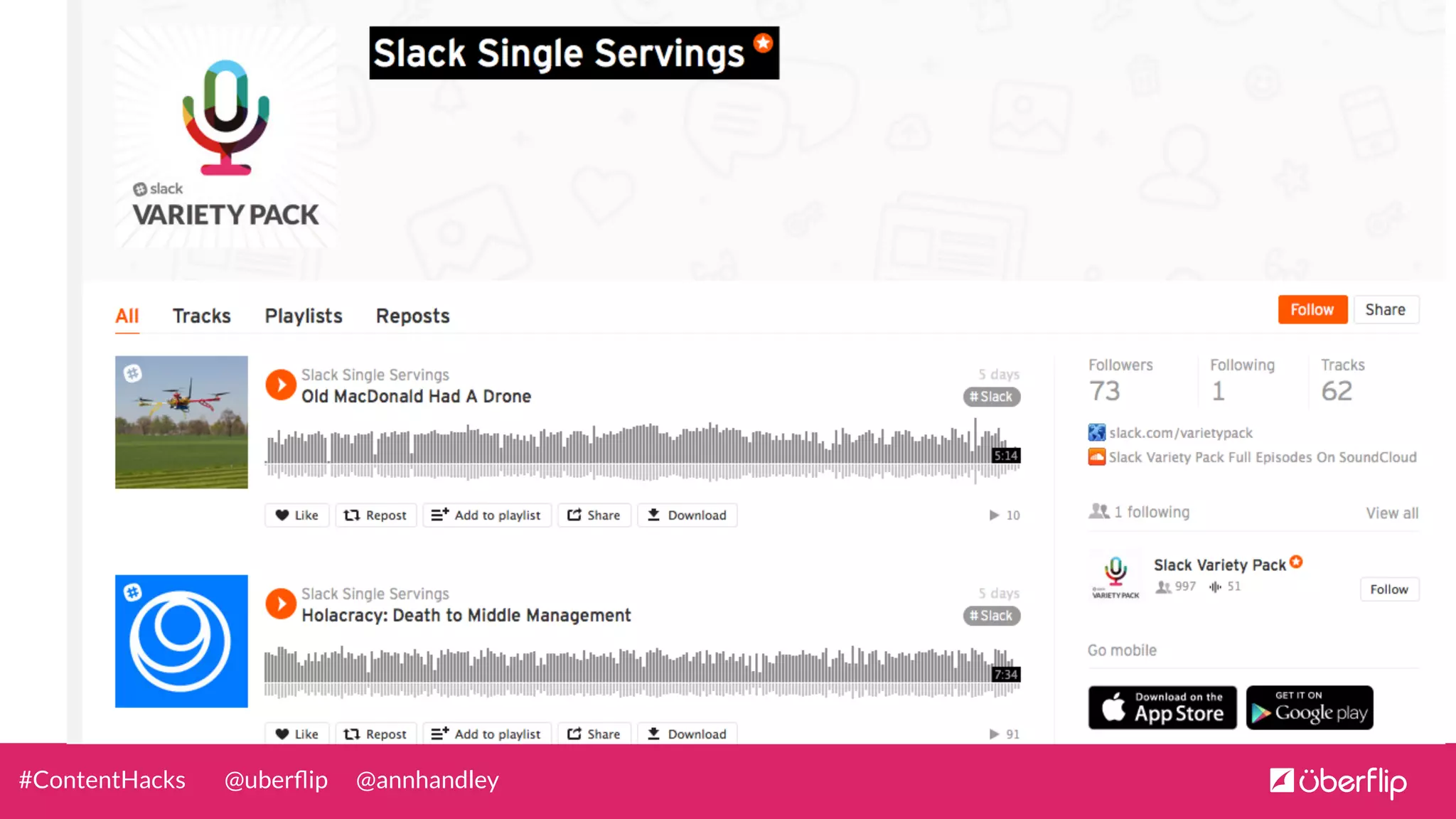 @uberﬂip @annhandley#ContentHacks
 